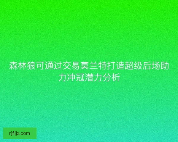 森林狼可通过交易莫兰特打造超级后场助力冲冠潜力分析