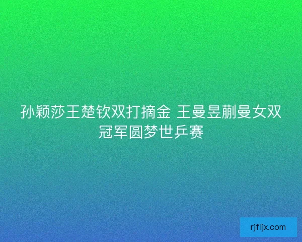 孙颖莎王楚钦双打摘金 王曼昱蒯曼女双冠军圆梦世乒赛